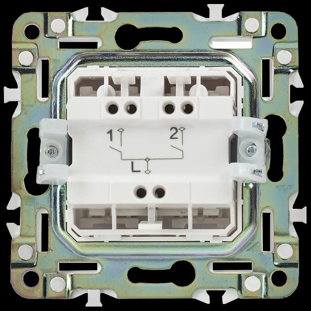 SKANDY Выключатель 2-клавишный 10А SK-V04W арктический белый IEK фото 6