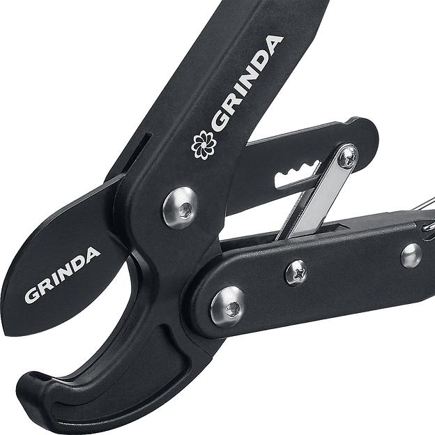 GRINDA C-410A, длина 410 мм, лезвия из высокоуглеродистой стали, композитные рукоятки, храповый механизм, контактный сучкорез, PROLine (424520) фото 3