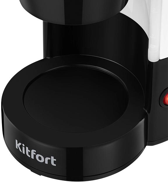 Кофеварка капельная Kitfort КТ-7486 550Вт черный/белый фото 5