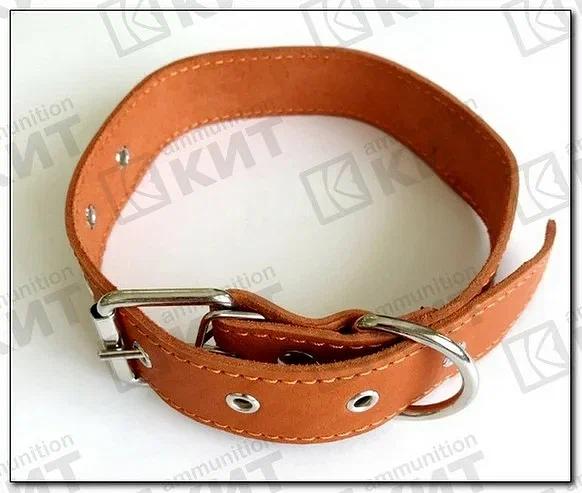 Ошейник №30, однослойный, натуральная кожа на синтепоне ОПТ  фото 1