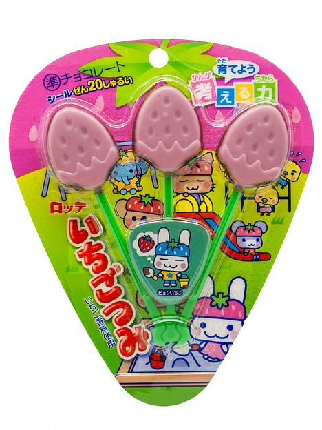 Шоколад Ichigo Tsumi клубничный на палочке, Lotte, 11 гр ОПТ фото 1