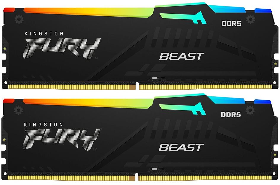 Память DDR5 2x32GB 5600MHz Kingston KF556C40BB2AK2-64 Fury Beast RTL PC5-44800 CL40 DIMM 288-pin 1.25В dual rank Ret фото 1