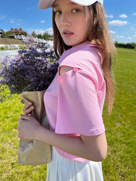 Футболка-поло с разрезами фото 1