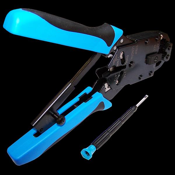 Обжимной инструмент 4P, 6P, 8P, с храповым механизмом (LAN-CRI-2008R) фото 1