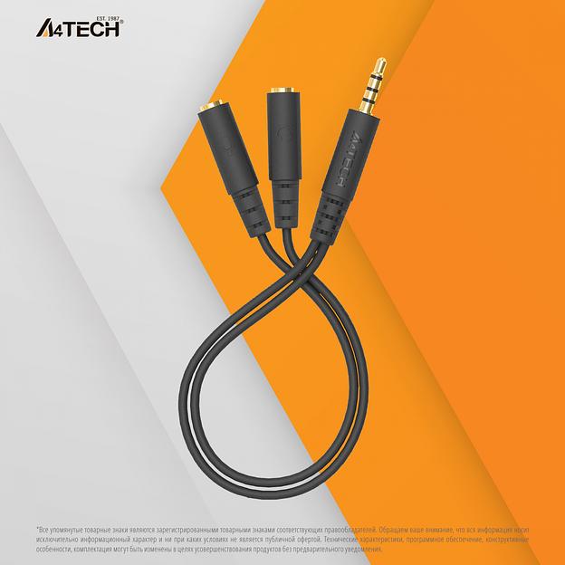 Адаптер аудио A4Tech AD-3P 2xJack 3.5 (f)/Jack 3.5 (m) 0.2м. черный фото 4