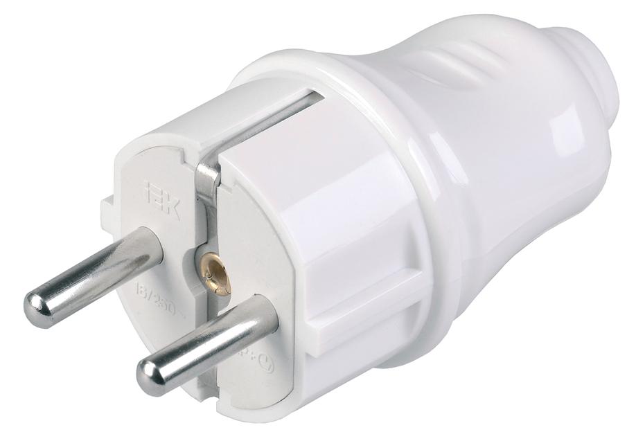 Евровилка прямая белая 16А (EVP10-16-01-K01) фото 1