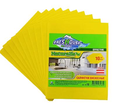 Салфетки универсальные хозяйственные вискозные FRESHOUSE 30х38 см ОПТ фото 1