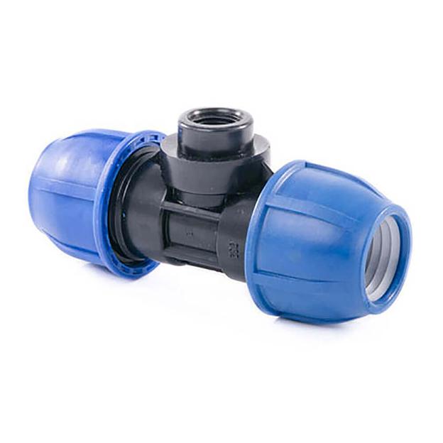 Тройник 20х1/2х20 с внутренней резьбой переходной компрессионный фото 1