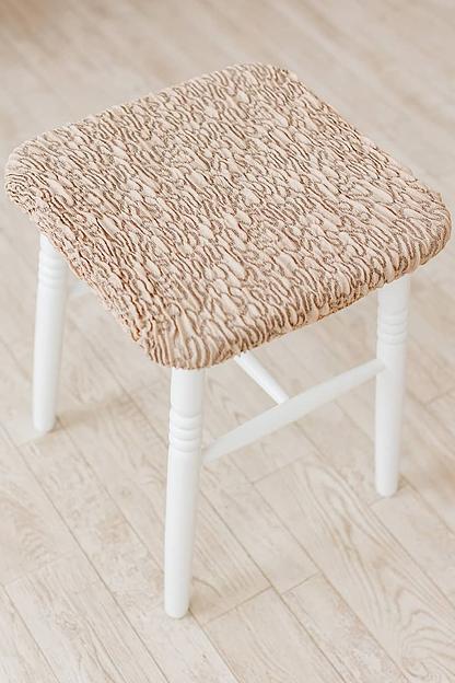 Чехол на табурет Чехлы&Пледы «Виктория» тёмная ваниль (2 шт) ОПТ фото 3