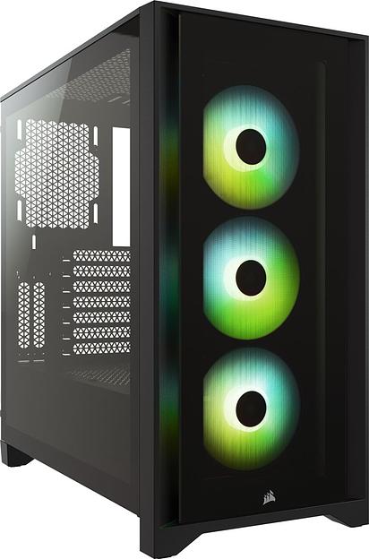 Корпус Corsair iCUE 4000X RGB чёрный без БП ATX 3x120mm 4x140mm 1xUSB3.0 audio bott PSU фото 1