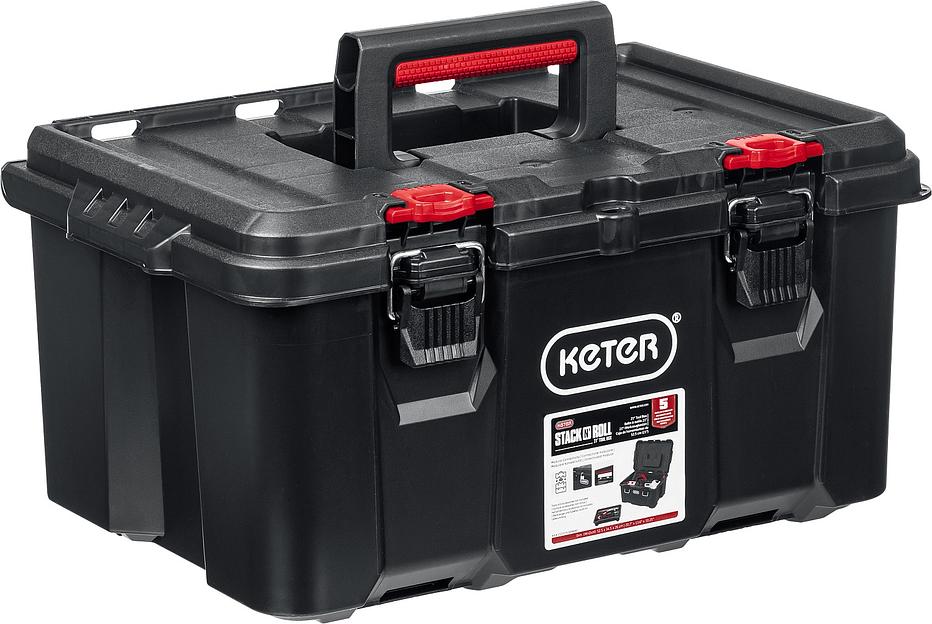 KETER STACKNROLL, 525 х 345 х 260 мм, (21″), пластиковый ящик с крышкой (38398) фото 1