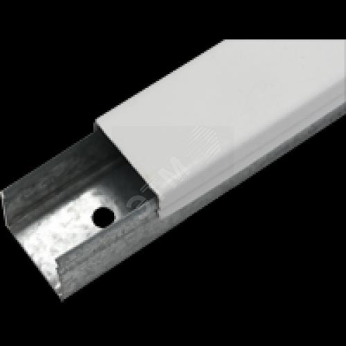 Кабель-канал металлический оцинкованный (ККМО 25х20) поставляется с крышкой белого цвета, 40м фото 1