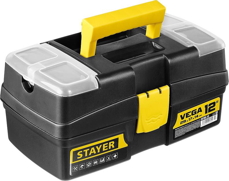 STAYER VEGA-12, 290 x 170 x 140 мм, (12″), пластиковый ящик для инструментов (38105-13) фото 1