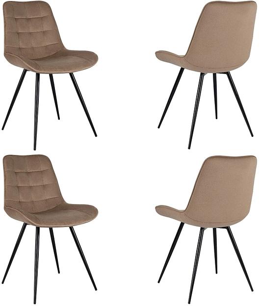 Стул для дома Бюрократ CH-K2_4 комплект 4шт св.коричневый Holland 65 металл черный на ножках (CH-K2_1/HL65_4) фото 1