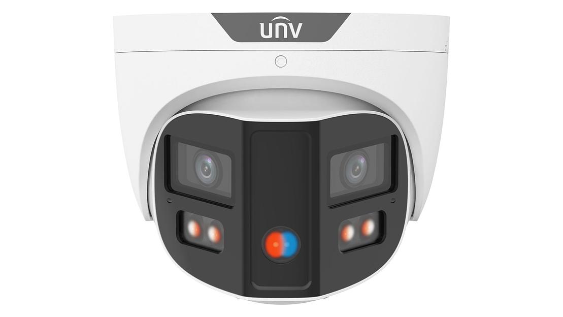 Видеокамера IP купольная антивандальная, 1/2.5''CMOS, 8Мп (4096*1860) @ 20к/c, Ultra 265|H.265|H.264|MJPEG, 3 потока, 130дБ WDR, 2*2.8мм объектив 0.0005 Лк @F1.0, угол зрения: 180°, Встроенные 2 микрофона и 1 динамик, ИК-подсветка до 30м, LED-подсветка до фото 1