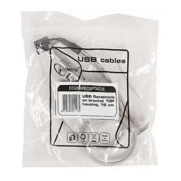 Gembird Планка в сист блок на 2 USB2,0, 10pin ( CCUSBRECEPTACLE) фото 2