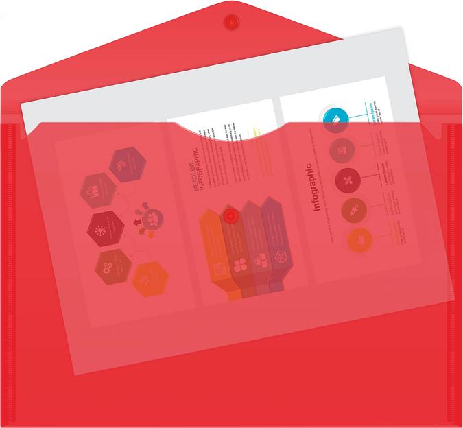 Конверт на кнопке Silwerhof Eco SE-PK120/RED A4 пластик 0.12мм красный фото 2