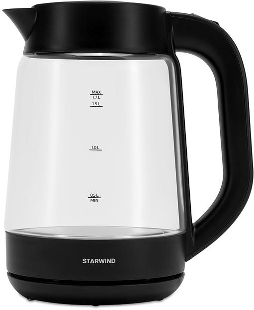 Чайник электрический Starwind SKG4030 1.7л. 2200Вт черный (корпус: стекло) фото 2