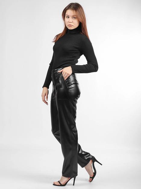 Брюки из экокожи женские OKSMILE «Джогеры» чёрные фото 6