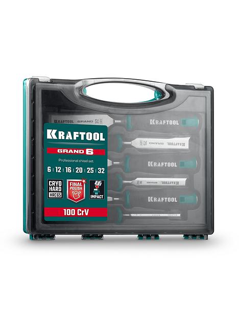 KRAFTOOL GRAND-6 набор стамесок-долот с двухкомпонентной рукояткой, 6 шт фото 8