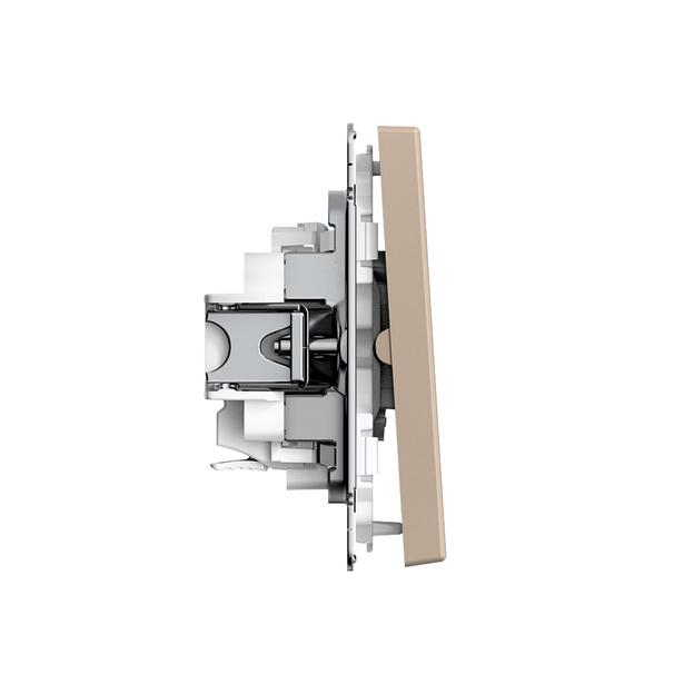 ARTGALLERY 2-клавишный ВЫКЛЮЧАТЕЛЬ, 10АХ, механизм, быстрозажимные клеммы, ПЕСОЧНЫЙ фото 3