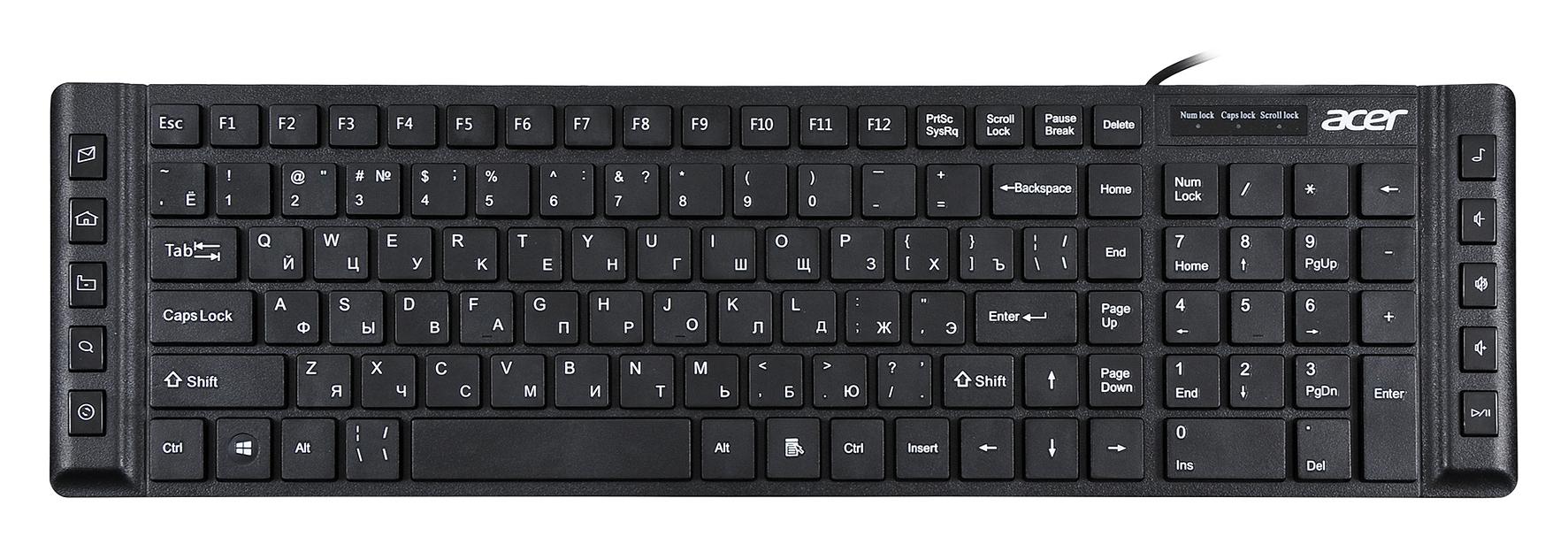 Клавиатура Acer OKW010 черный USB slim Multimedia фото 1