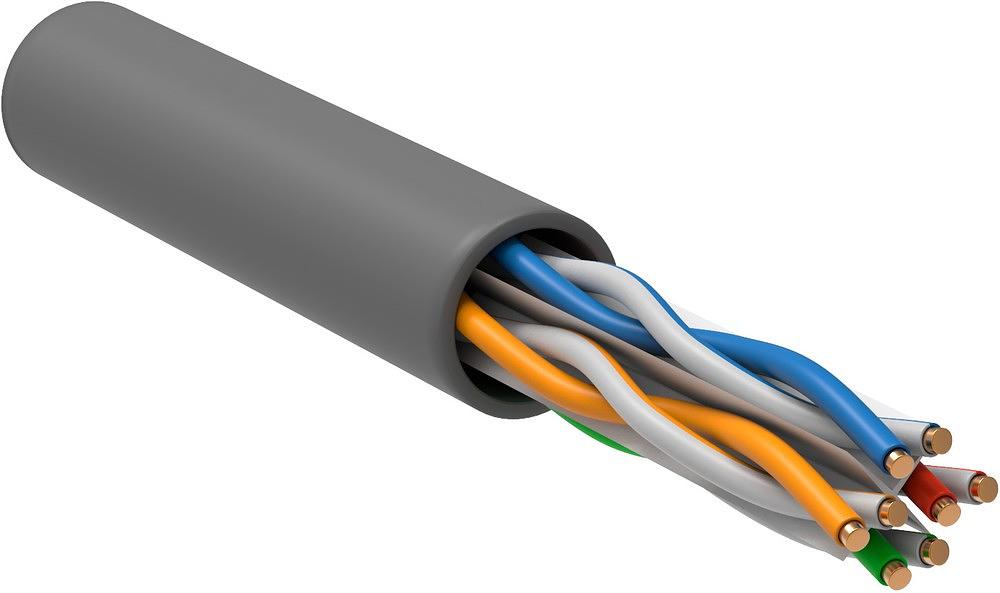 Кабель витая пара ITK U/UTP кат 6 4х2х23AWG solid PVC серый (305м) LC1-C604-111 фото 1