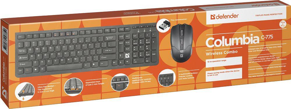 Defender Беспроводной набор Columbia C-775 RU,черный,мультимедиа Defender Columbia C-775 (45775) фото 8
