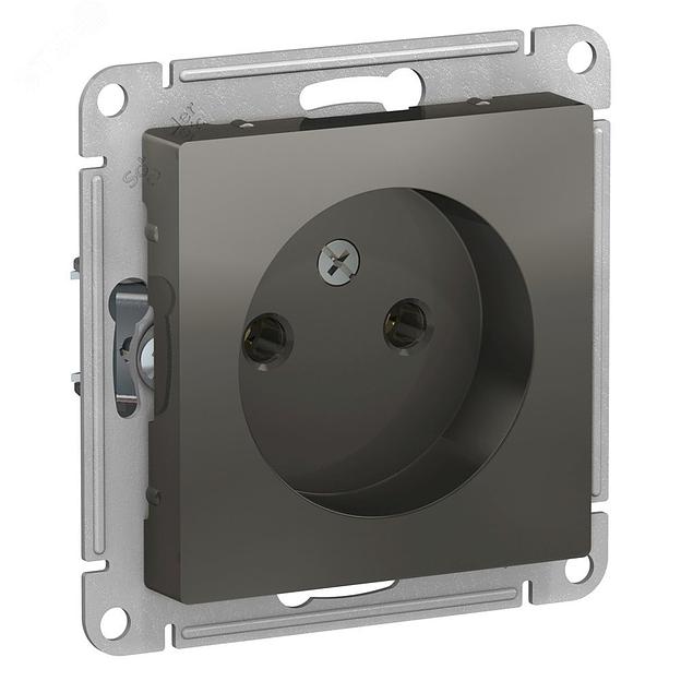 Systeme electric ATN000941 ATLASDESIGN РОЗЕТКА без заземления, 16А, механизм, СТАЛЬ фото 1