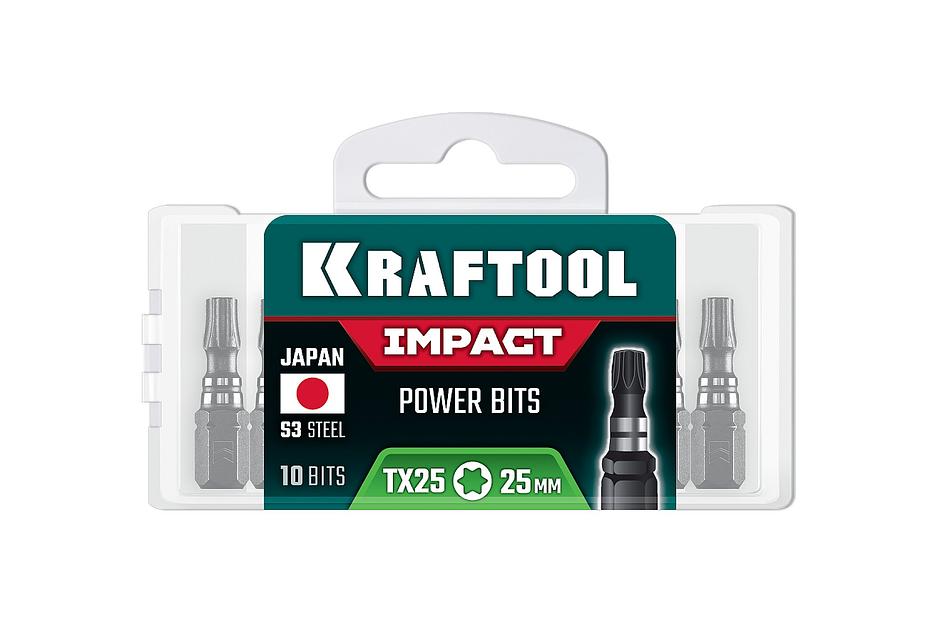 KRAFTOOL Impact TX 25, 25 мм, 10 шт, ударные биты (26195-25-25-S10) фото 2