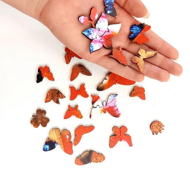 Деревянные пазлы «Павлиний глаз» L 48×27 см 314 деталей фото 4