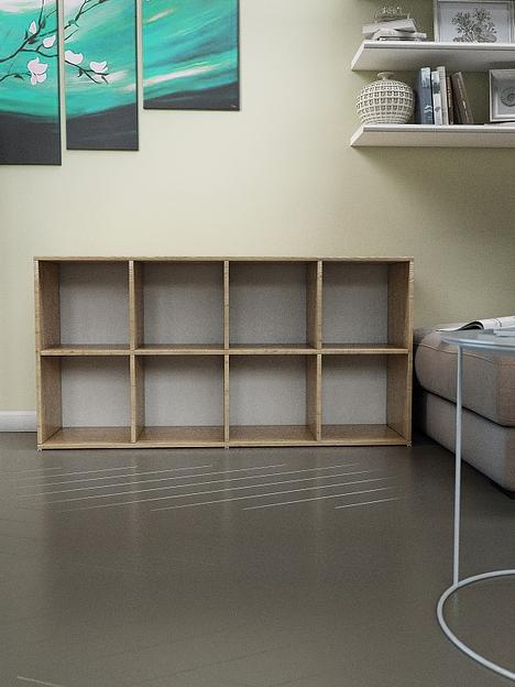 Стеллаж универсальный 8-секционный Wood&Stone «Малави» 320 дуб бунратти 136×34.5×69.3 см фото 9