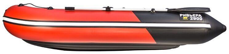 Лодка Ривьера Компакт 2900 НДНД, 2900*1500*420 мм., цвет: красный-черный фото 7