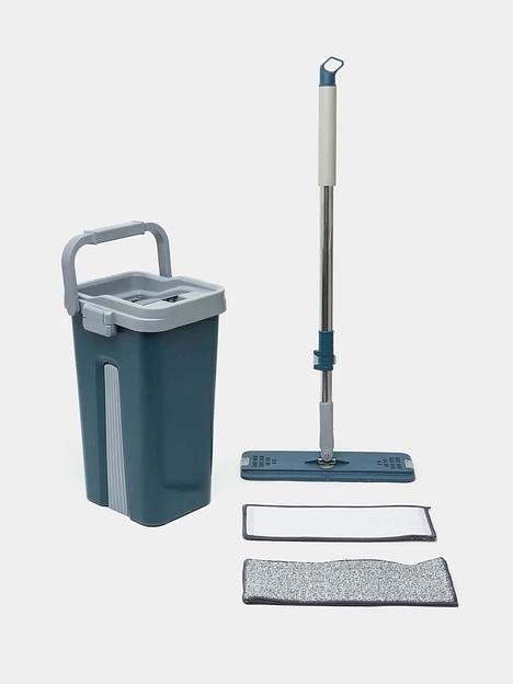 Комплект ведро 8 л с системой отжима и швабра с дополнительной насадкой CJ-008 синий, зелёный, бордовый фото 3