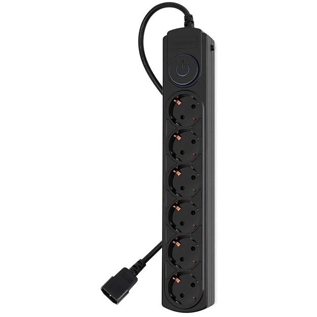Ippon Сетевой фильтр BK-6-UPS-1.8-10-B 1.8м (6 розеток) черный (коробка) (1804672) фото 1