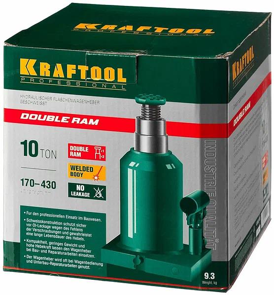 Домкрат Kraftool «43463-10» Double Ram гидравлический бутылочный ОПТ фото 6