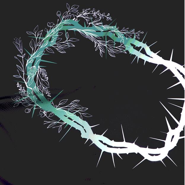 Женский платок «Терновый венок» искусственный шёлк Армани 55×55 см фото 7