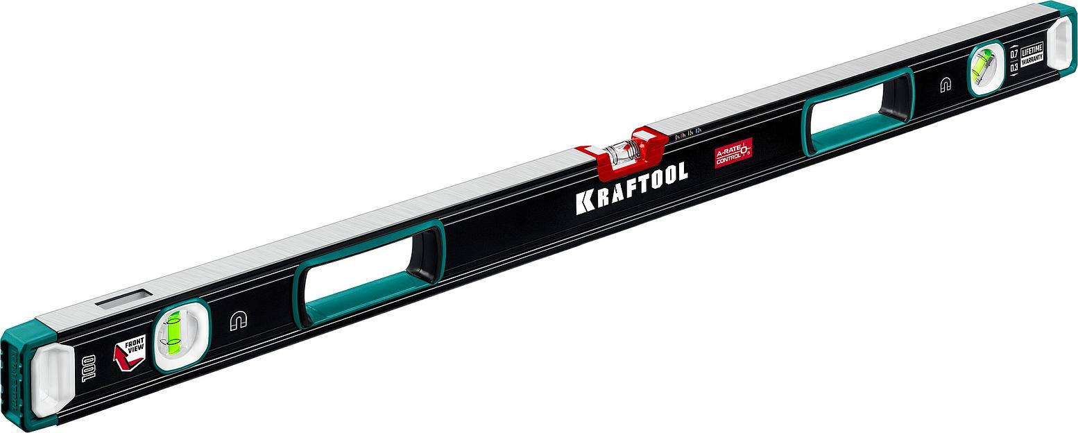 KRAFTOOL A-RATE CONTROL, 1000 мм, точность 0.3 мм/м, с зеркальным глазком, сверхпрочный магнитный уровень (34988-100) фото 1