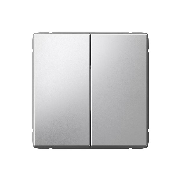 ARTGALLERY 2-клавишный выключатель, сх.5, 10АХ, механизм, алюминий фото 1