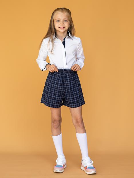 Шорты школьные на девочку KristiKlo «Оксворд» синяя клетка ОПТ фото 9