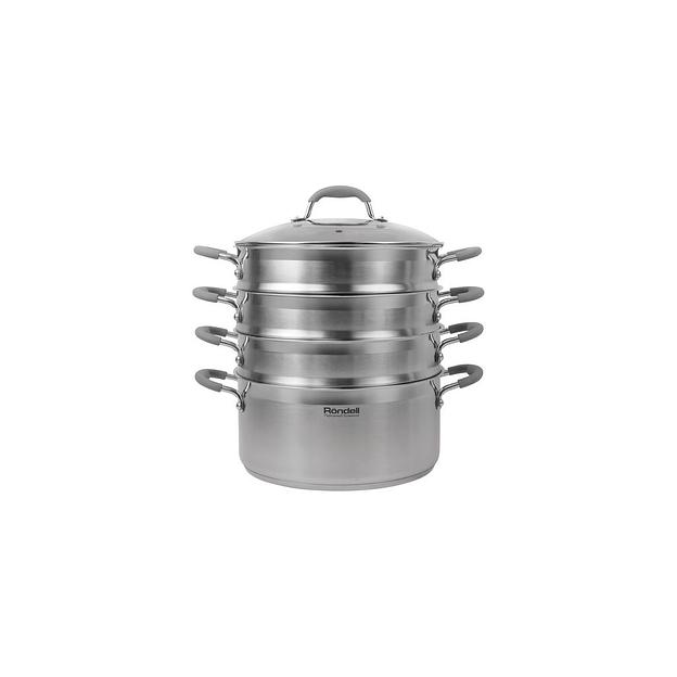 Кастрюля-пароварка 16.7л Rondell RDS-1103, нержавеющая сталь, с крышкой фото 1