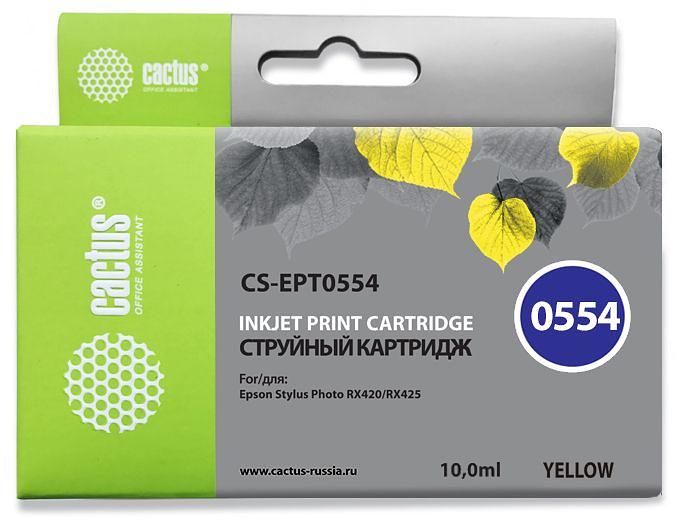 Картридж струйный Cactus CS-EPT0554 желтый (16мл) для Epson Stylus RX520/Stylus Photo R240 фото 1
