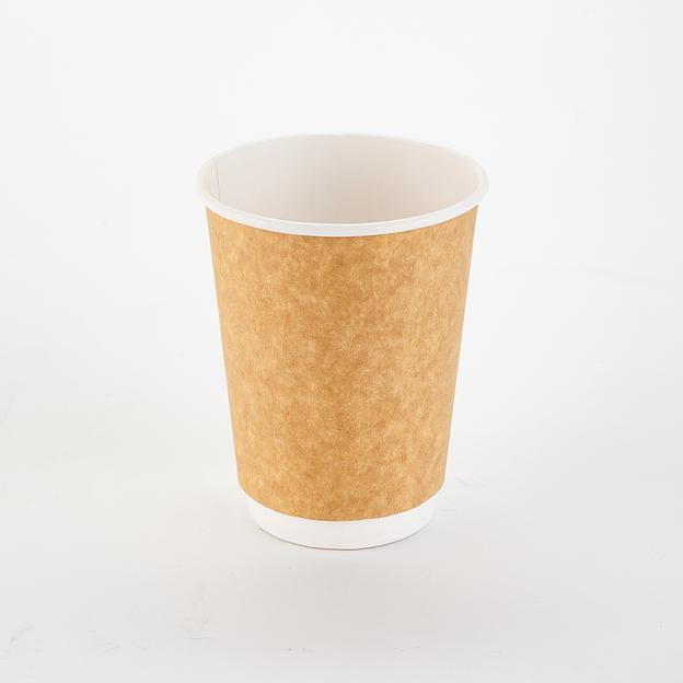 Стакан картонный 300мл 2-сл. крафт (коричневый) d90мм - 25 шт фото 1