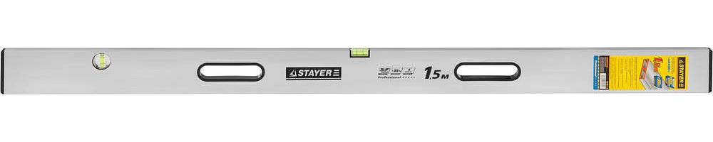 STAYER GRAND 1.5 м, точность 1 мм/м, 2 глазка, Правило с уровнем и ручками, (10752-1.5) фото 1