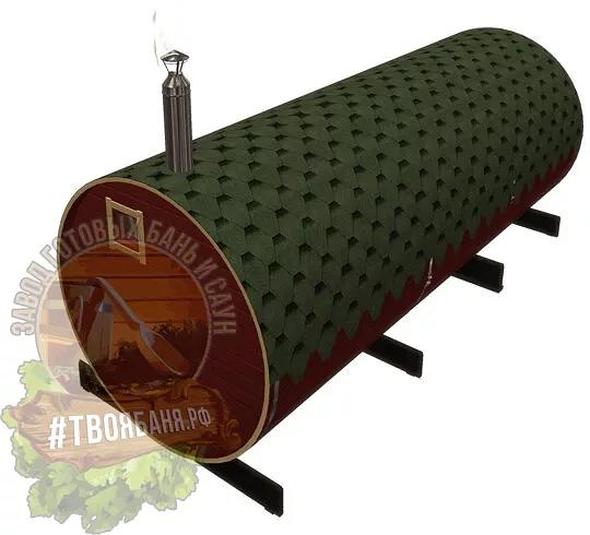 Круглая баня-бочка 5 м (2 секции) фото 1