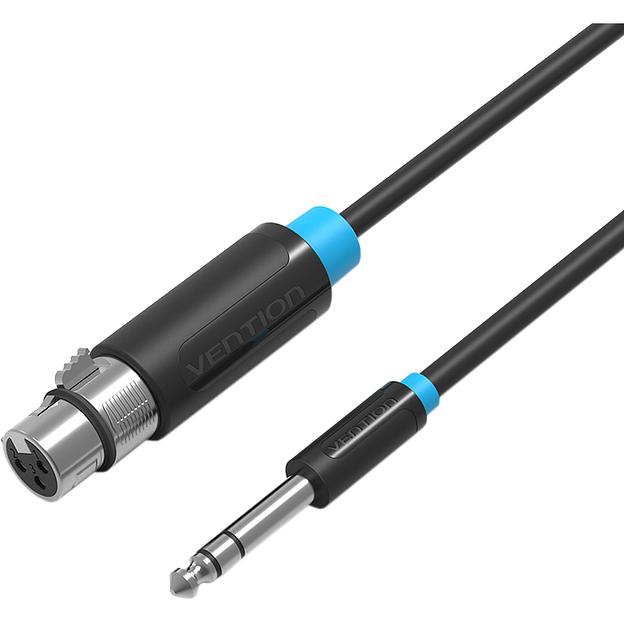 Кабель Vention аудио Jack 6.5 M/XLR F - 3м Кабель Vention jack 6.5 mm(m)/XLR(f) - 3 м (BBEBI) фото 1