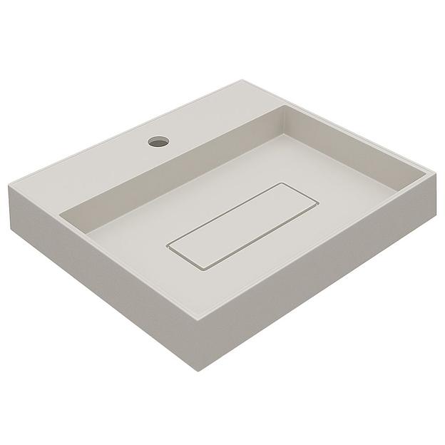 Раковина для ванной накладная кварцевая Uperwood Tanos Quartz 50 см, прямоугольная, жасмин фото 4