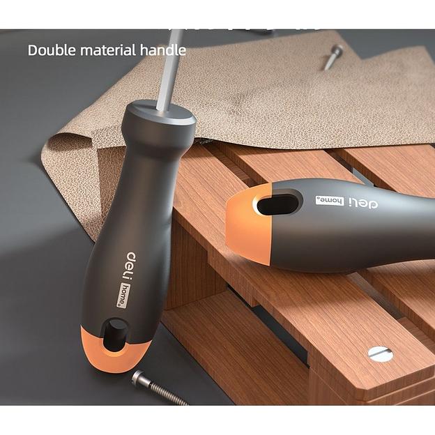 Шлицевая отвёртка "Home Series Gray" Deli HT1106C 6x150мм Эксклюзивный дизайн. Рукоятка из высококачественного софттач пластика фото 5