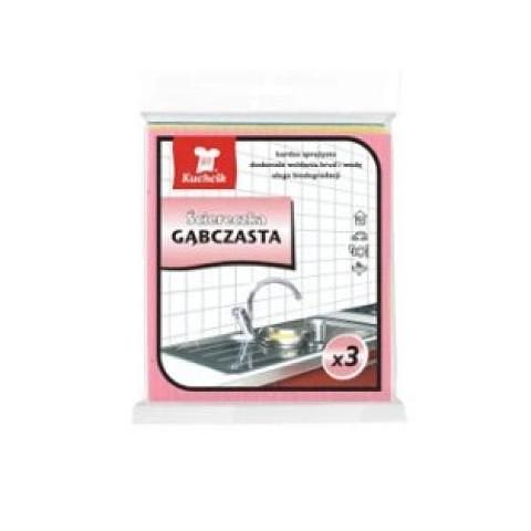Салфетка губчатая антимикробная, 16х18 см, 3 шт, Kuchcik фото 1