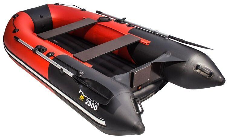 Лодка Ривьера Компакт 2900 НДНД, 2900*1500*420 мм., цвет: красный-черный фото 1